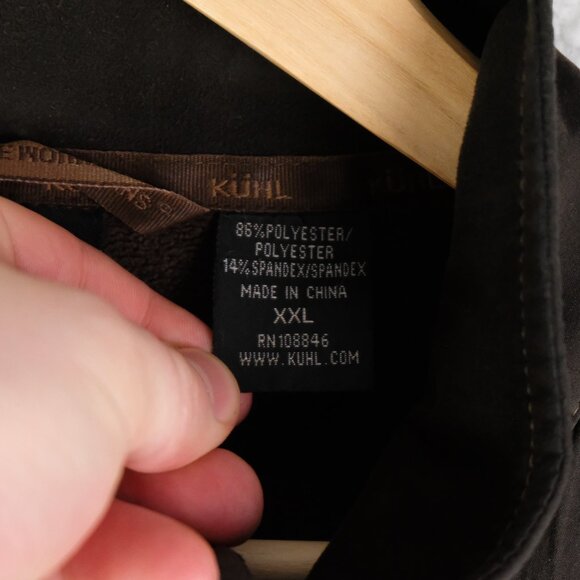 Kuhl Jacket Mens Xxl 2Xl Olive Green Soft Shell Fleece Lined Full Zip Outdoor - Picture 8 of 9